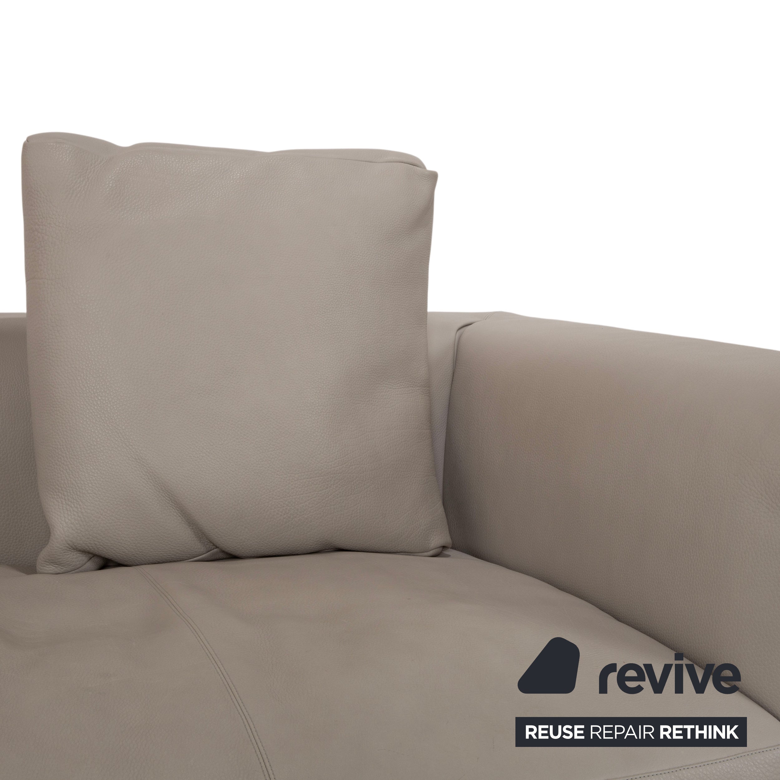 Walter Knoll Jaan Living Leder Zweisitzer Grau Creme Sofa Couch