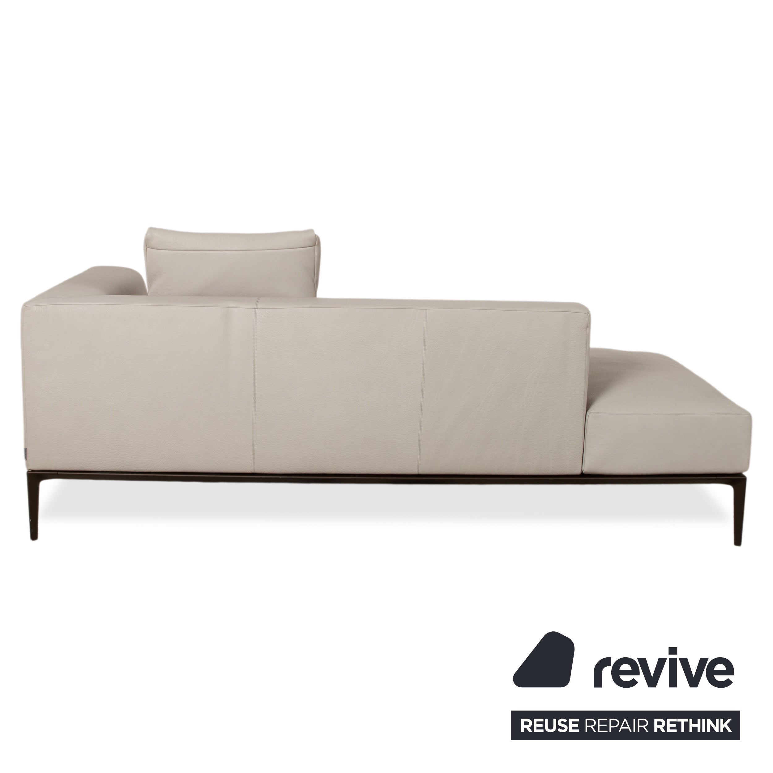 Walter Knoll Jaan Living Leder Zweisitzer Grau Creme Sofa Couch