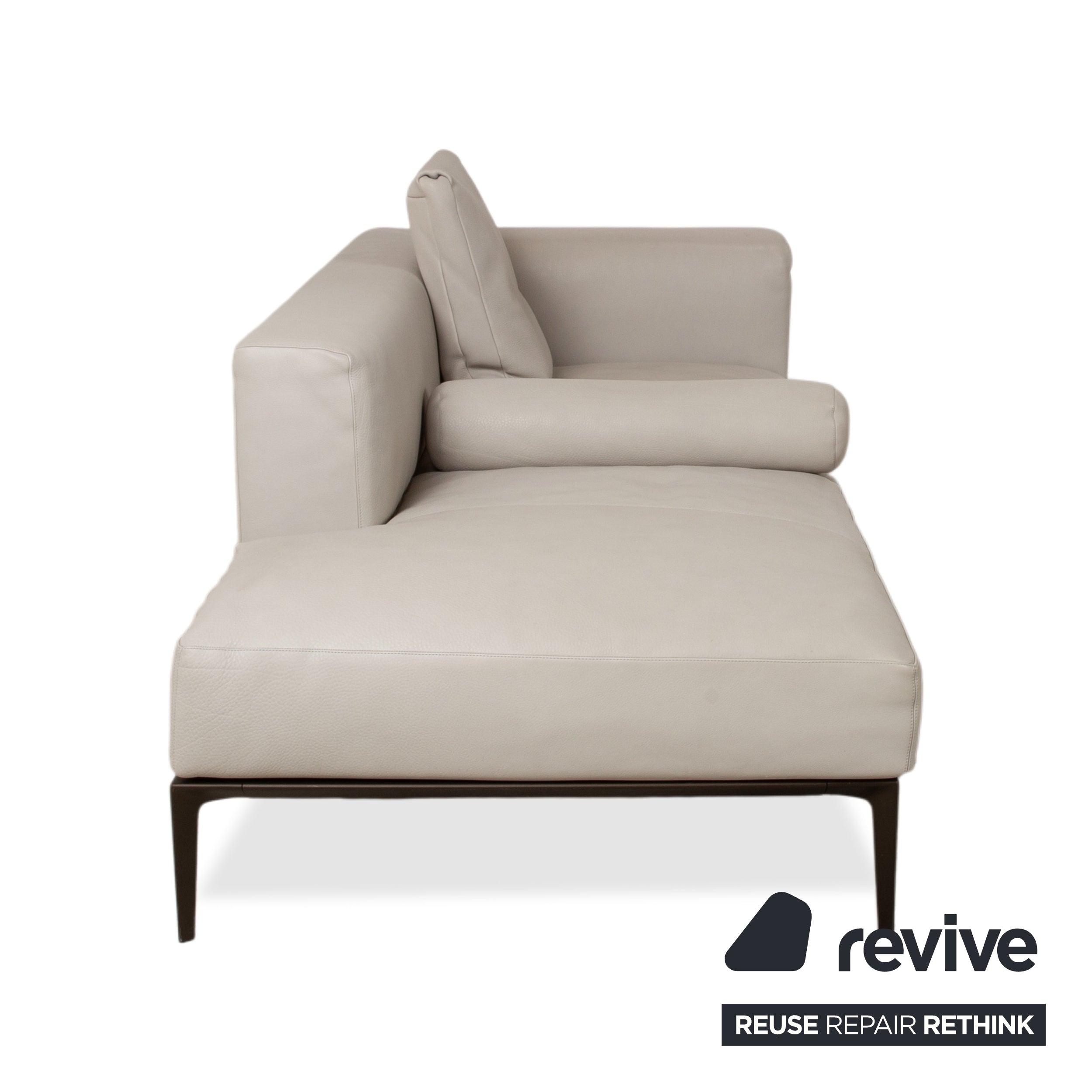 Walter Knoll Jaan Living Leder Zweisitzer Grau Creme Sofa Couch