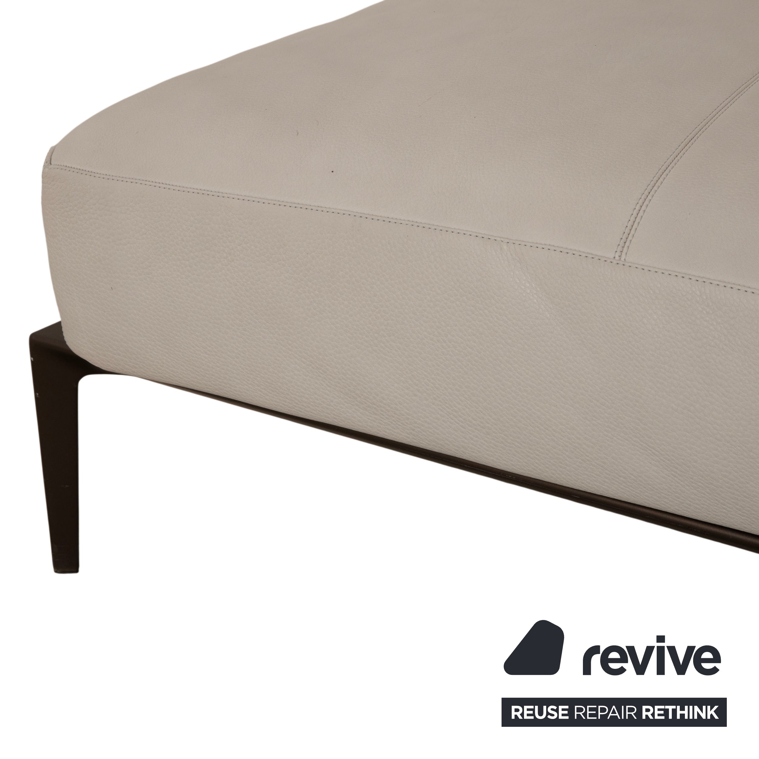 Walter Knoll Jaan Living Leder Zweisitzer Grau Creme Sofa Couch