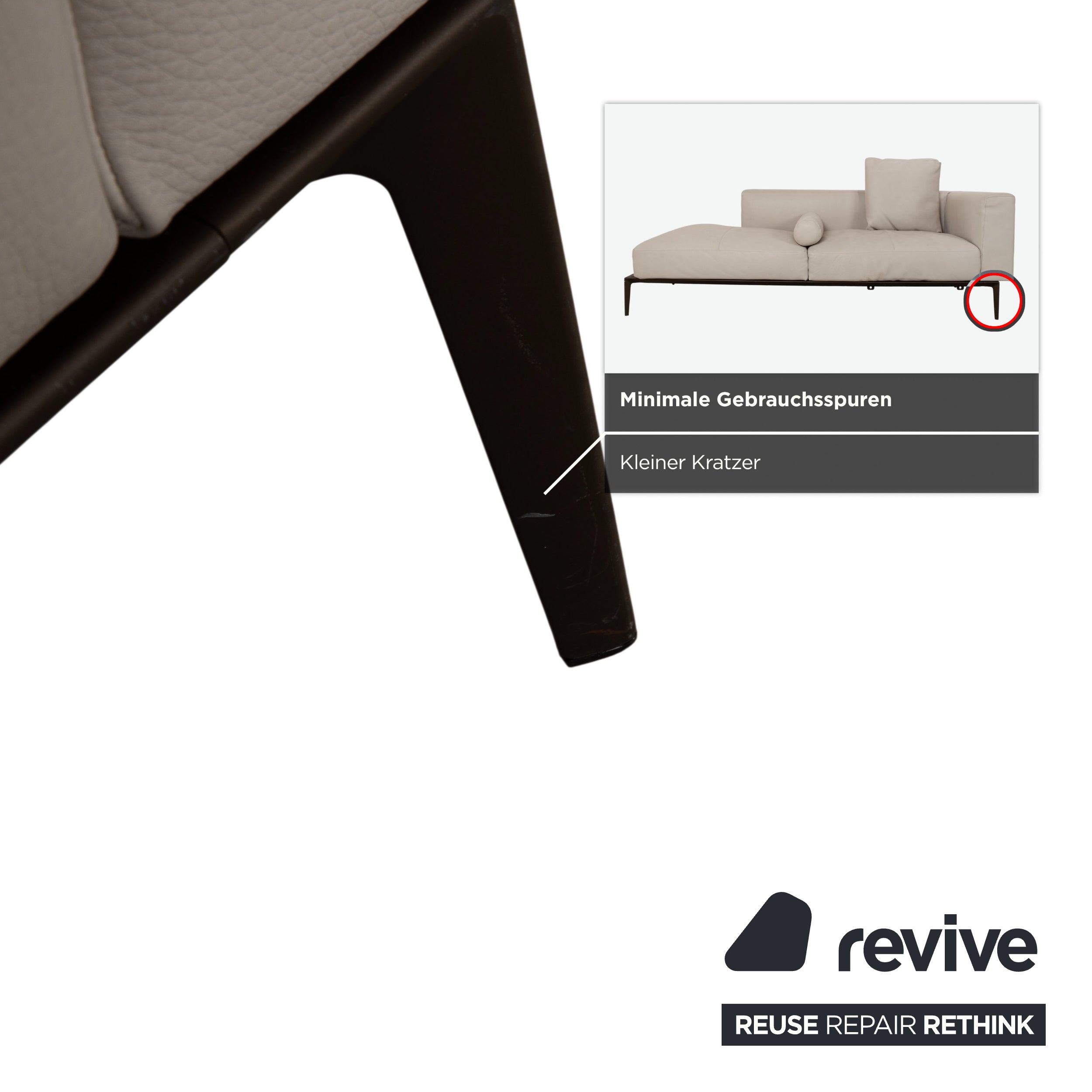 Walter Knoll Jaan Living Leder Zweisitzer Grau Creme Sofa Couch