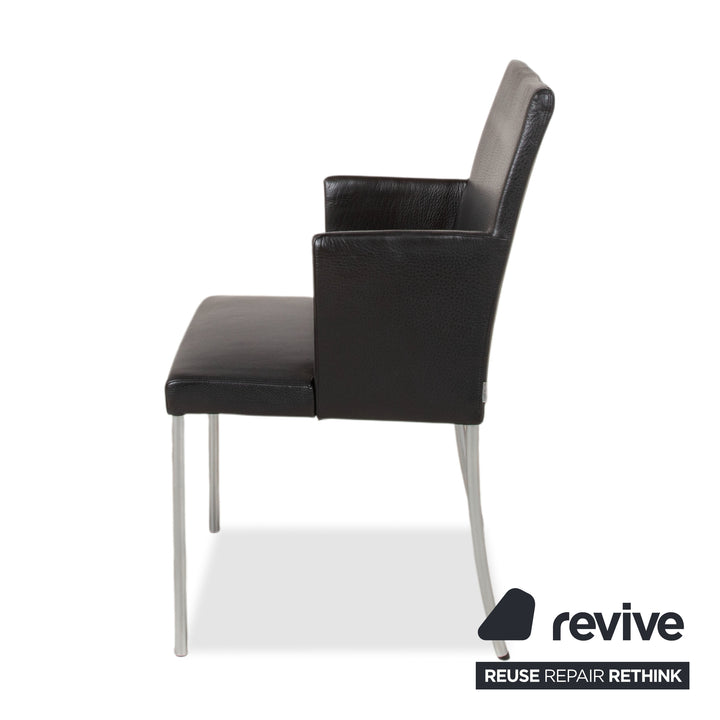 Walter Knoll Jason 3er Stuhl Garnitur Leder Schwarz