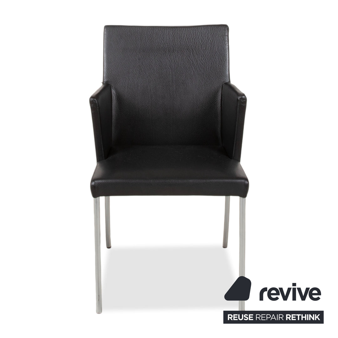 Walter Knoll Jason 3er Stuhl Garnitur Leder Schwarz