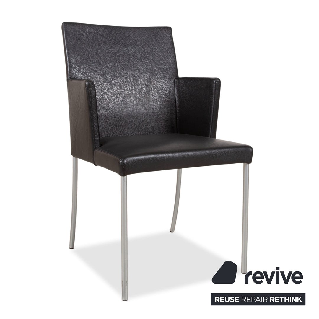 Walter Knoll Jason 3er Stuhl Garnitur Leder Schwarz