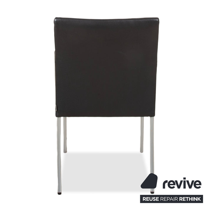 Walter Knoll Jason 3er Stuhl Garnitur Leder Schwarz
