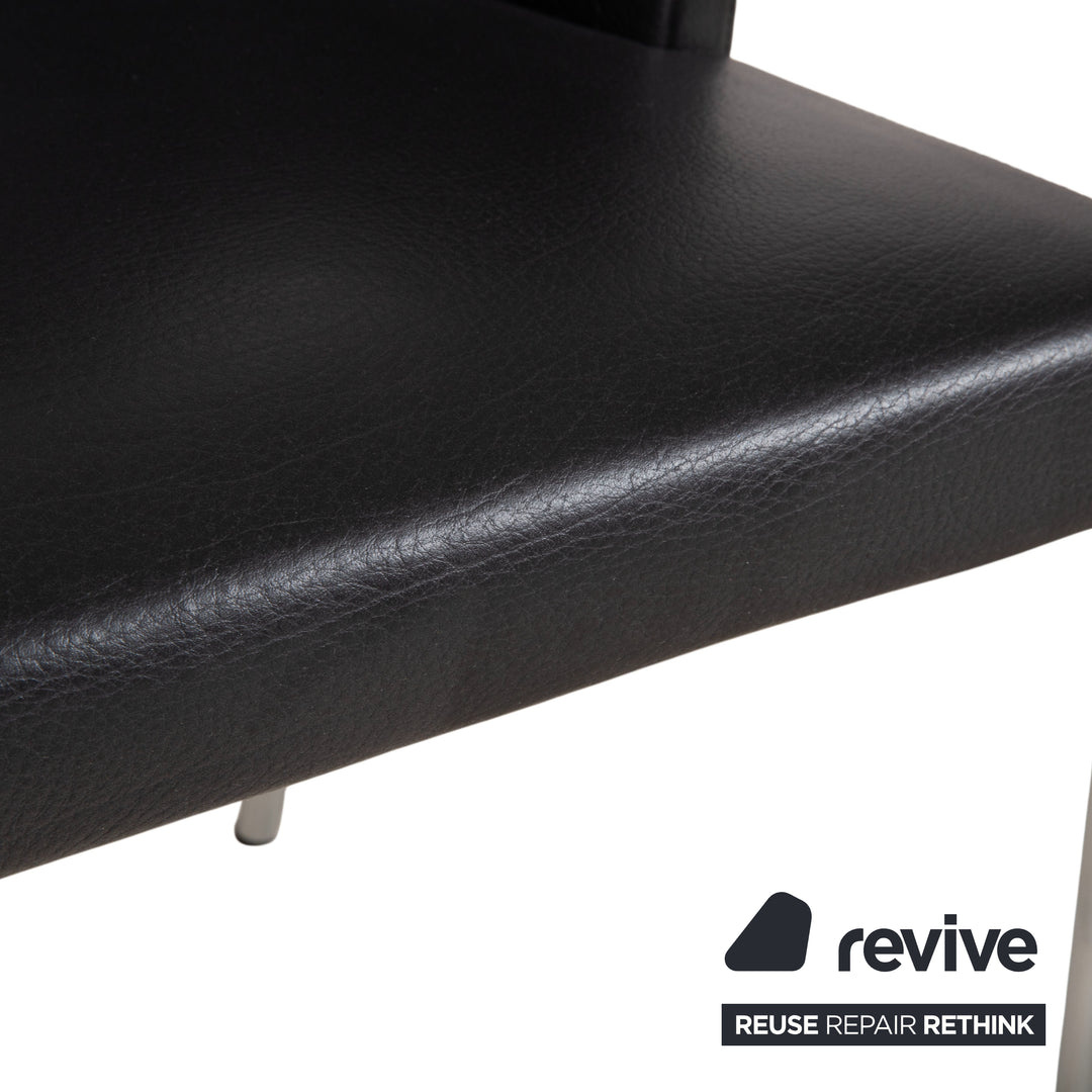 Walter Knoll Jason 3x chaise avec banc Together Banc Cuir Noir