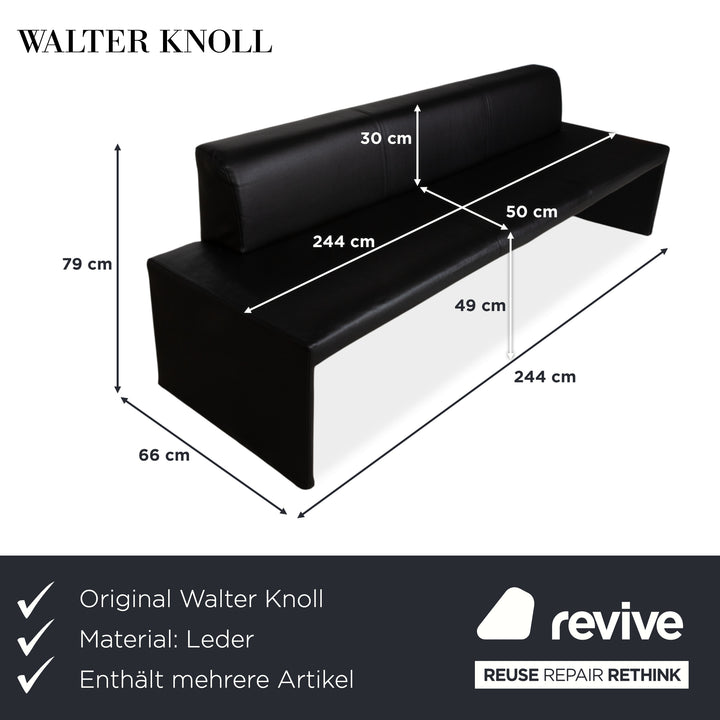 Walter Knoll Jason 3x chaise avec banc Together Banc Cuir Noir