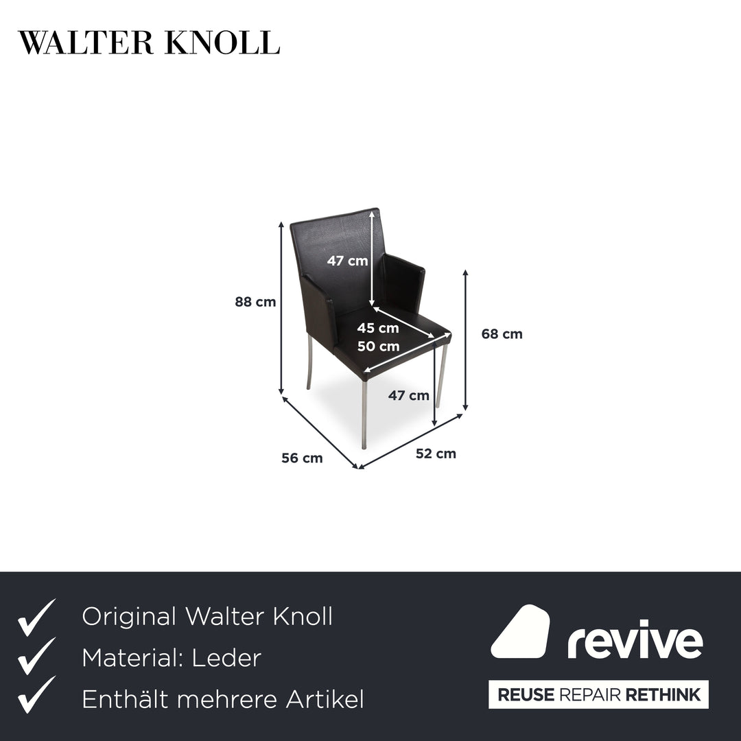 Walter Knoll Jason 3x chaise avec banc Together Banc Cuir Noir