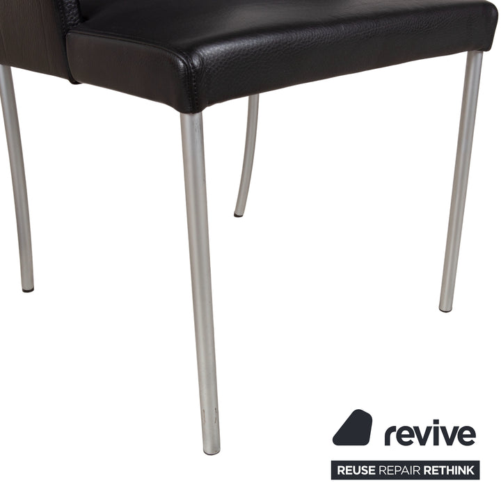 Walter Knoll Jason 3x chaise avec banc Together Banc Cuir Noir
