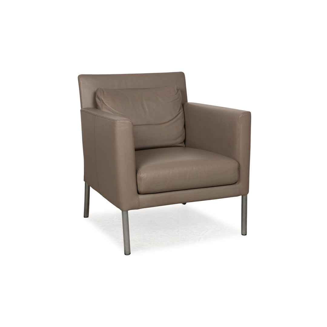 Walter Knoll Jason Fauteuil en Cuir Marron Marron Gris