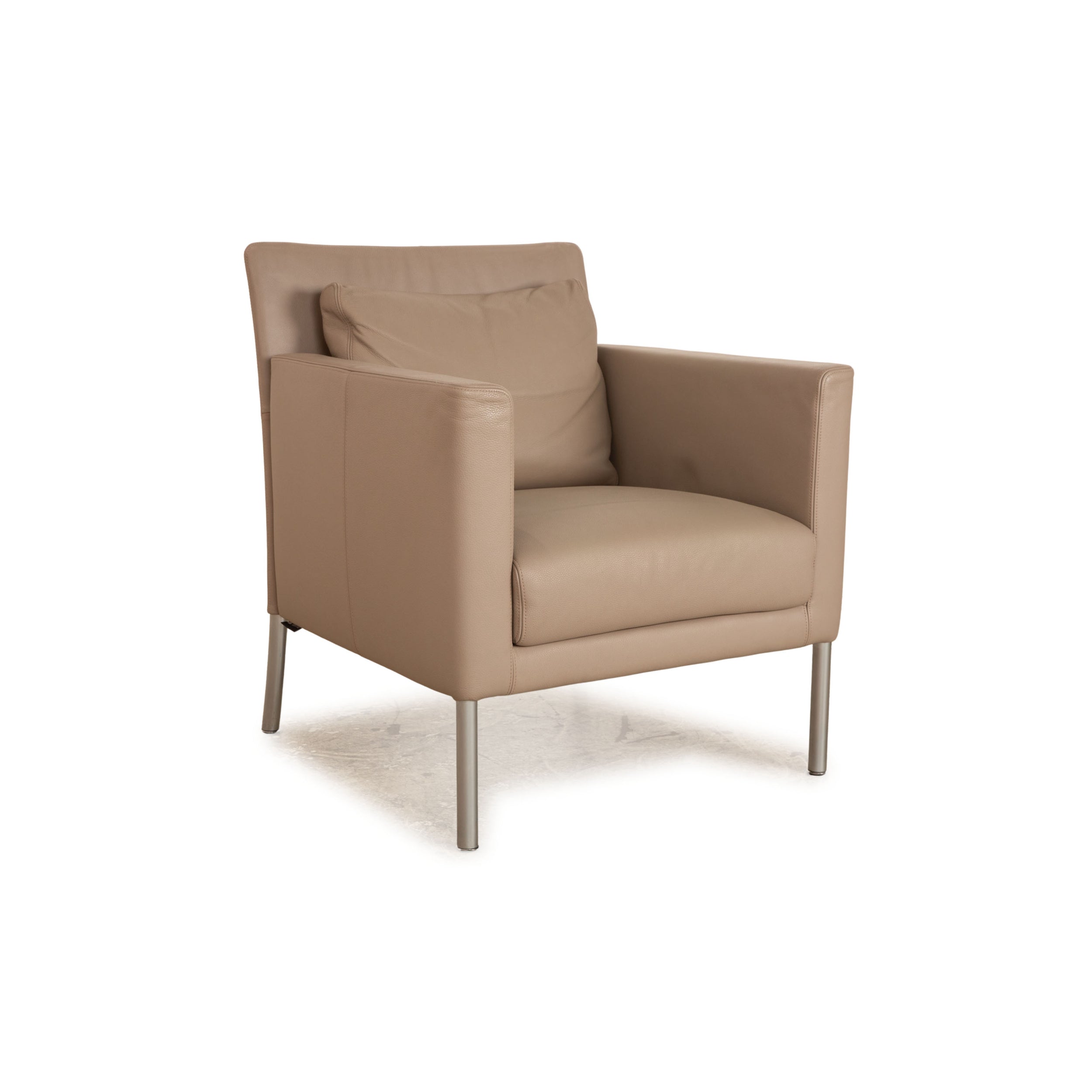Walter Knoll Jason Leather Armchair Gray Taupe