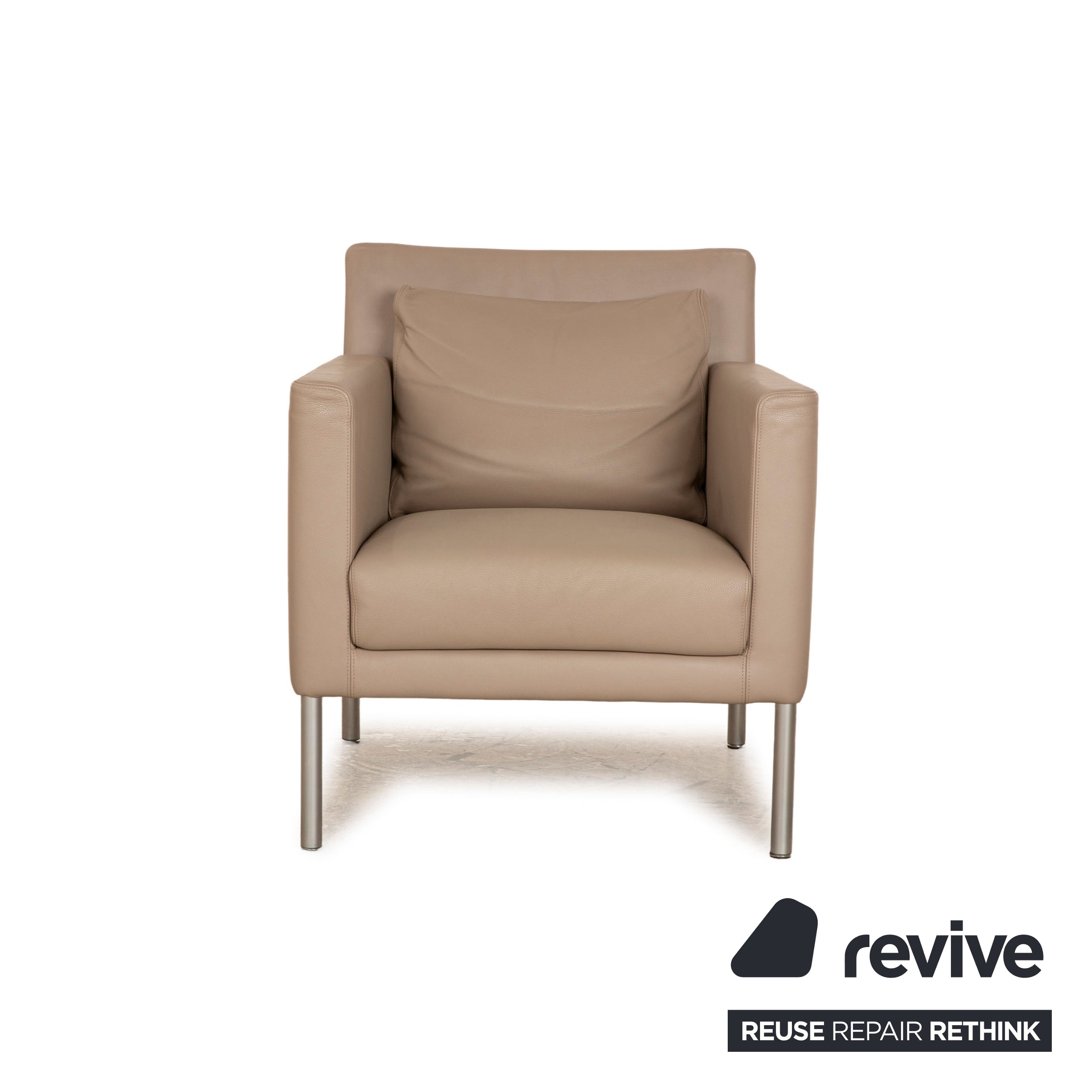 Walter Knoll Jason Leather Armchair Gray Taupe