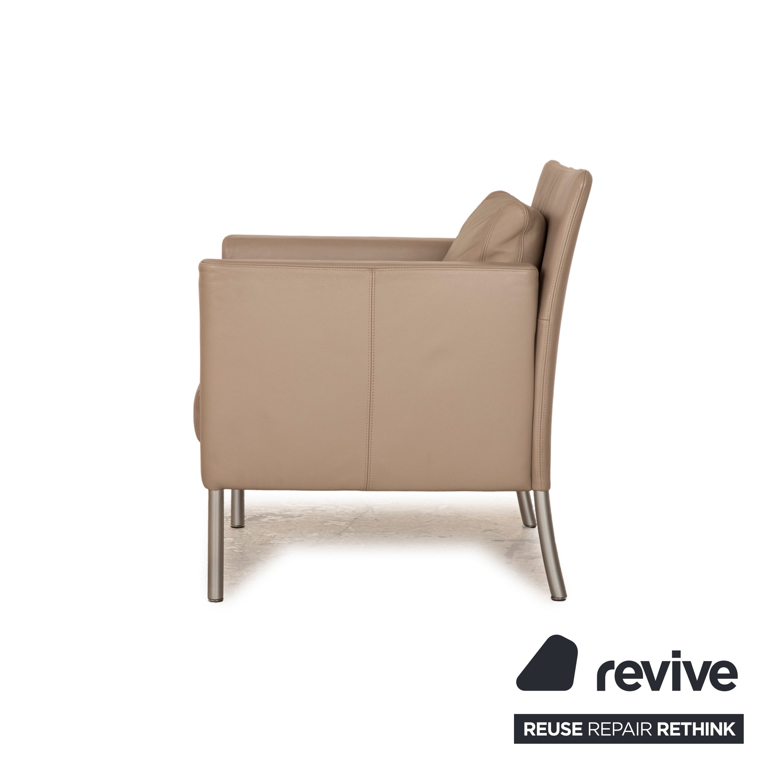Walter Knoll Jason Leather Armchair Gray Taupe