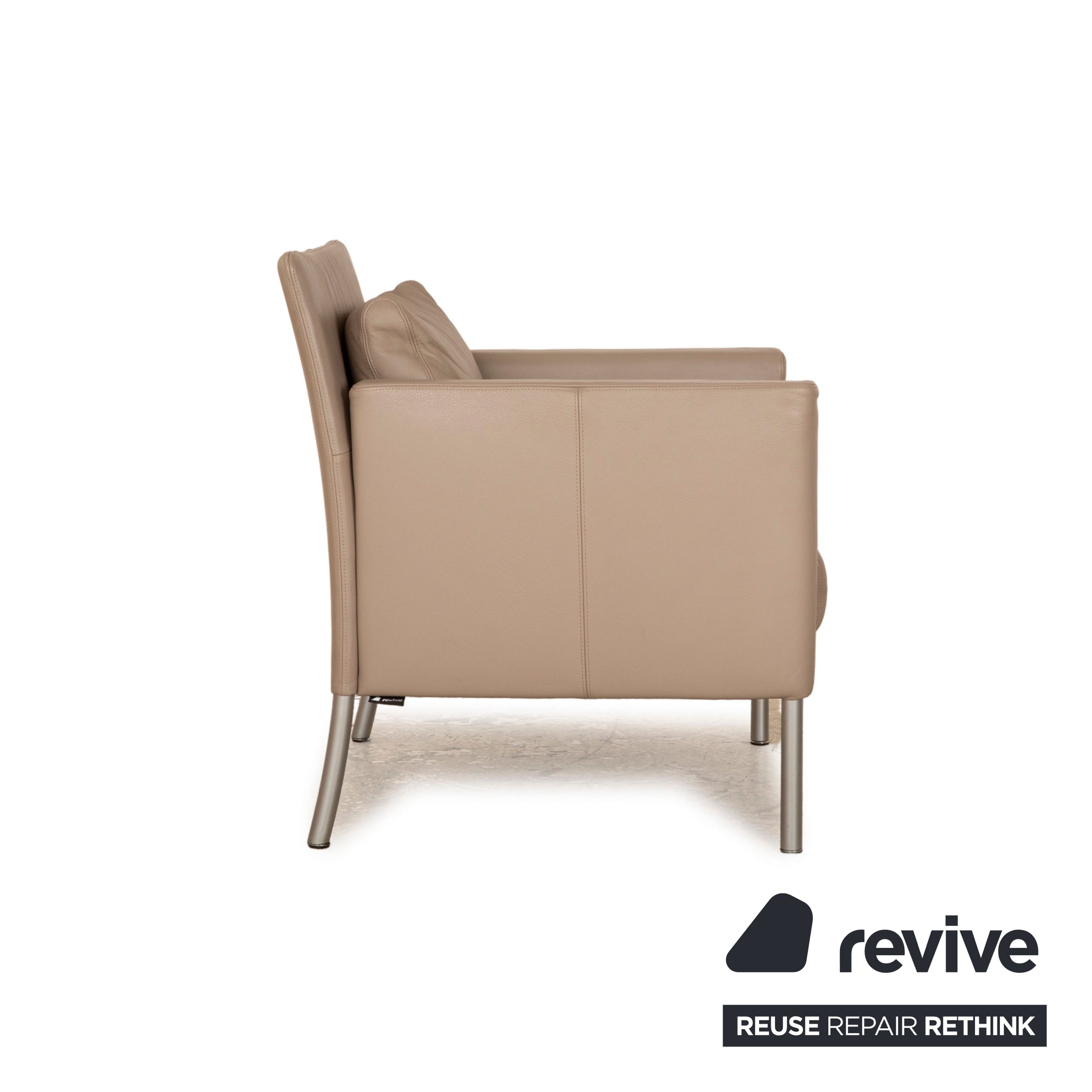 Walter Knoll Jason Leather Armchair Gray Taupe