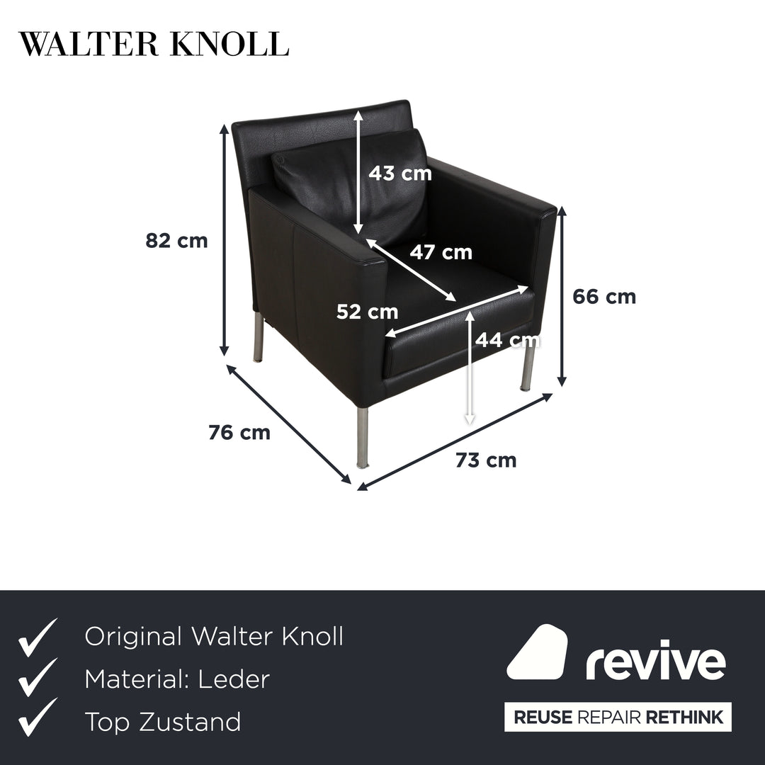 Walter Knoll Jason Leather Armchair Black