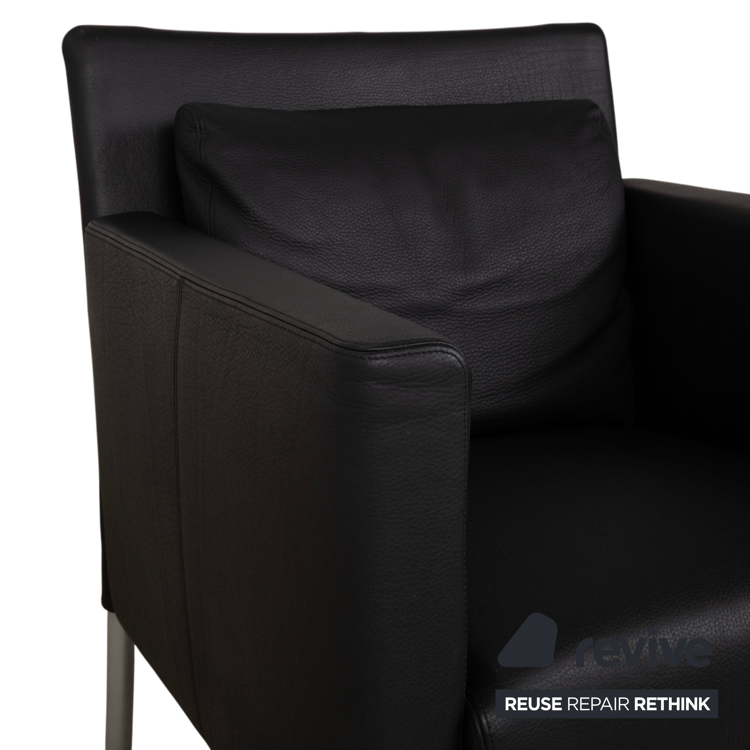 Walter Knoll Jason Leder Sessel Schwarz Nappa Leder Gestell Metall