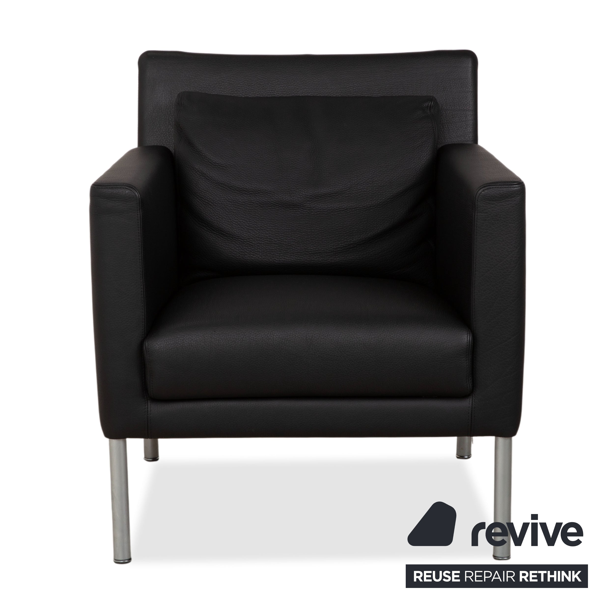 Walter Knoll Jason Leder Sessel Schwarz Nappa Leder Gestell Metall