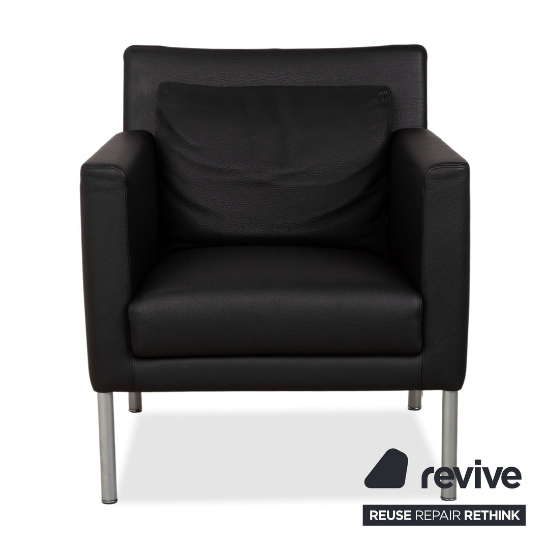Walter Knoll Jason Leder Sessel Schwarz Nappa Leder Gestell Metall