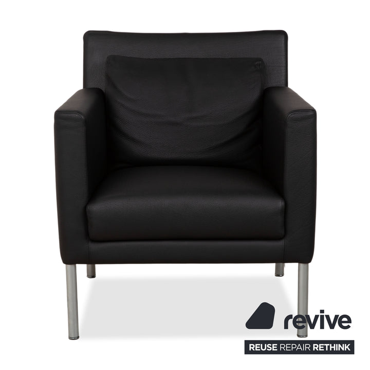 Walter Knoll Jason Leder Sessel Schwarz Nappa Leder Gestell Metall