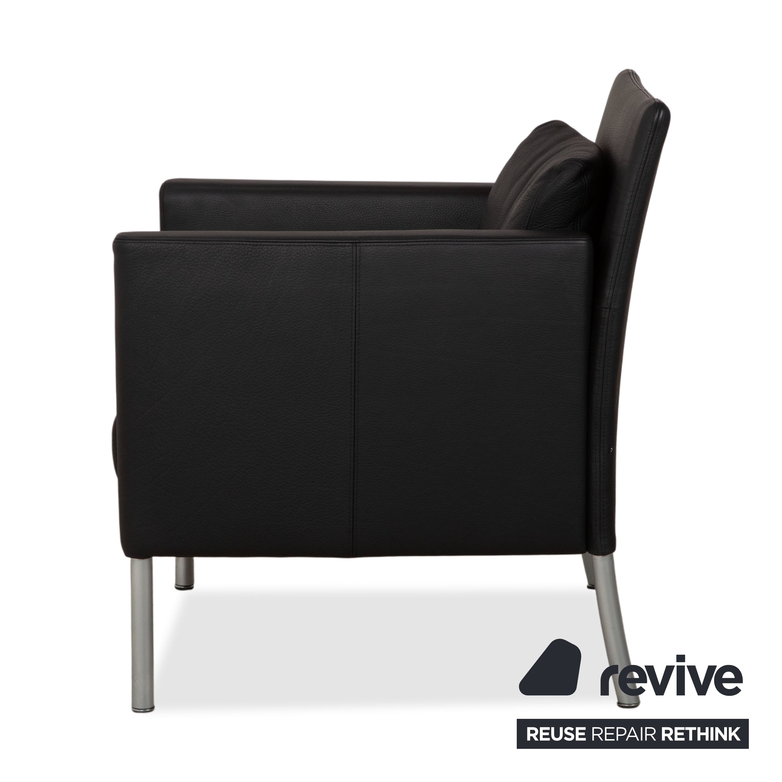 Walter Knoll Jason Leder Sessel Schwarz Nappa Leder Gestell Metall