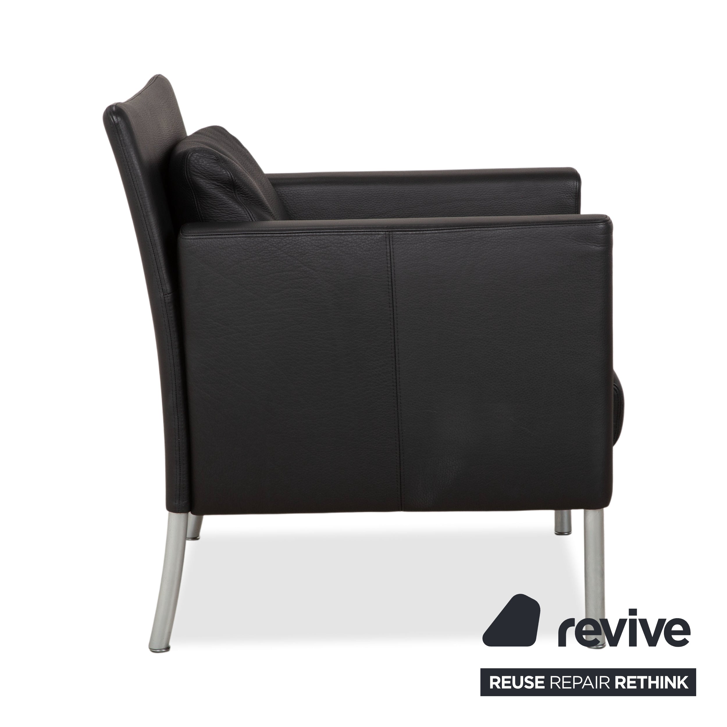 Walter Knoll Jason Leder Sessel Schwarz Nappa Leder Gestell Metall