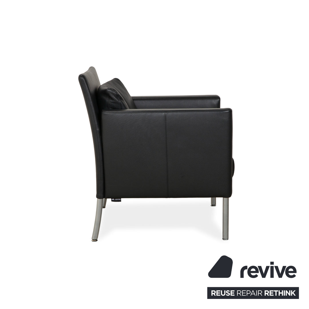 Walter Knoll Jason Leather Armchair Black