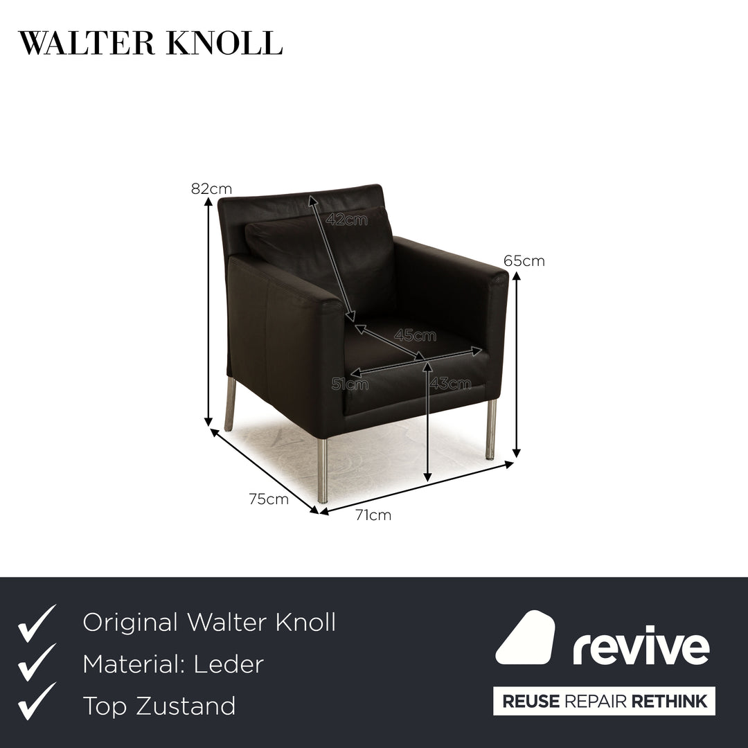 Walter Knoll Jason Leather Armchair Black