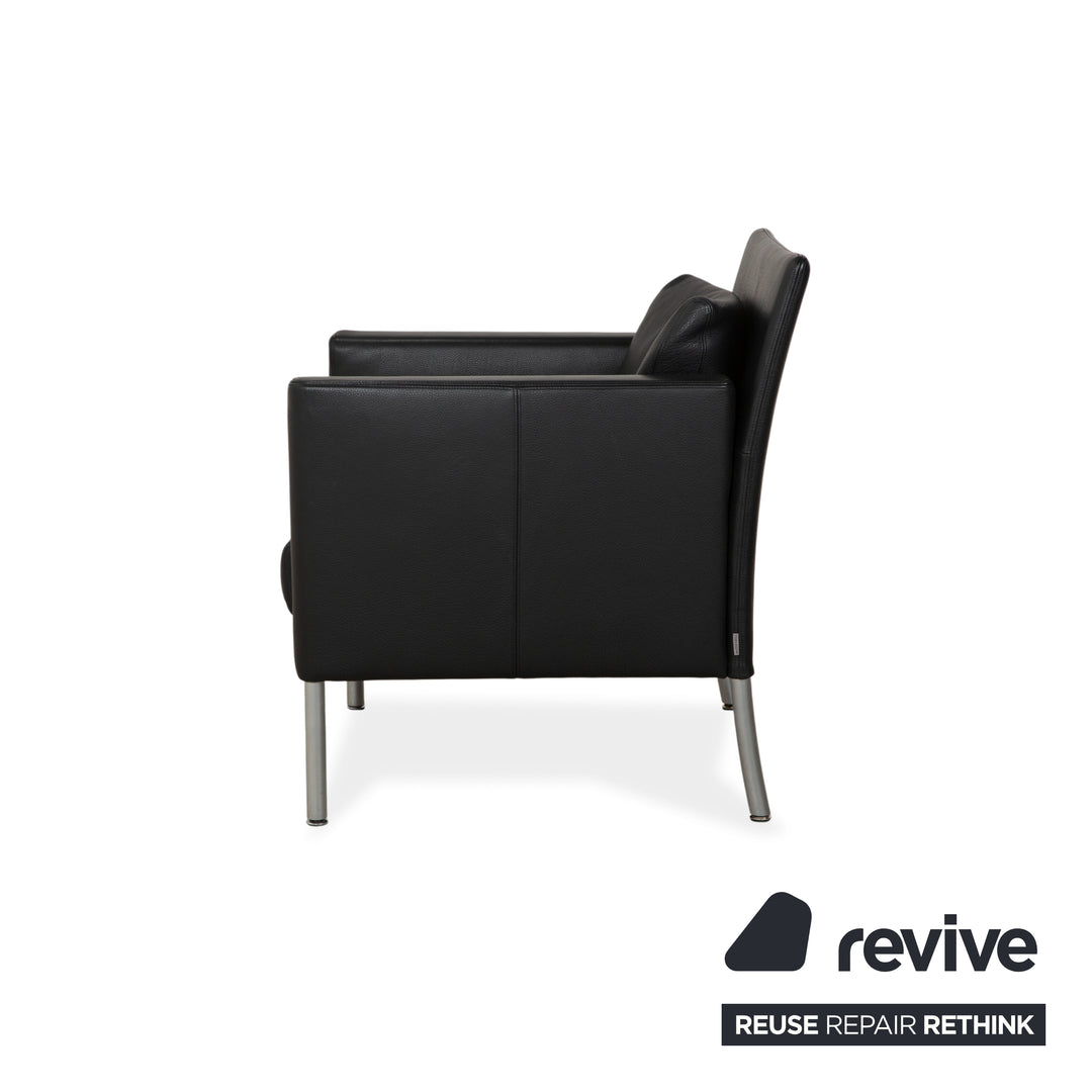 Walter Knoll Jason Leather Armchair Black