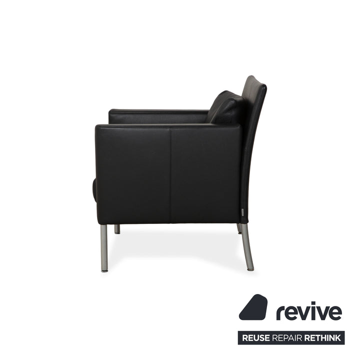 Walter Knoll Jason Leather Armchair Black