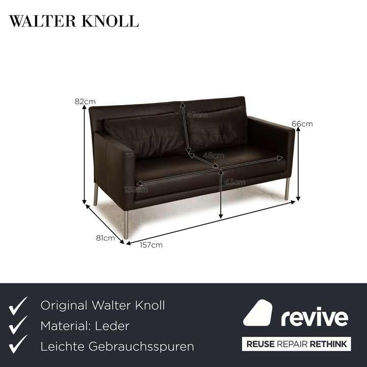 Walter Knoll Jason Leather Two Seater Brown Dark Brown Sofa Couch
