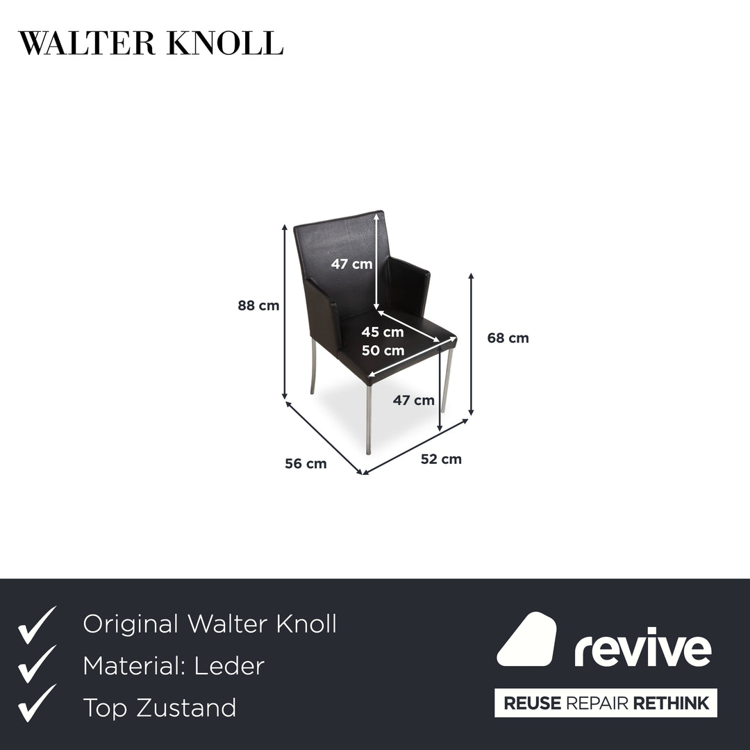 Walter Knoll Jason Stuhl Leder Schwarz