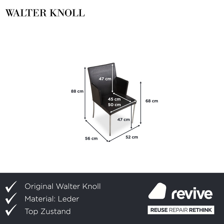 Walter Knoll Jason Stuhl Leder Schwarz