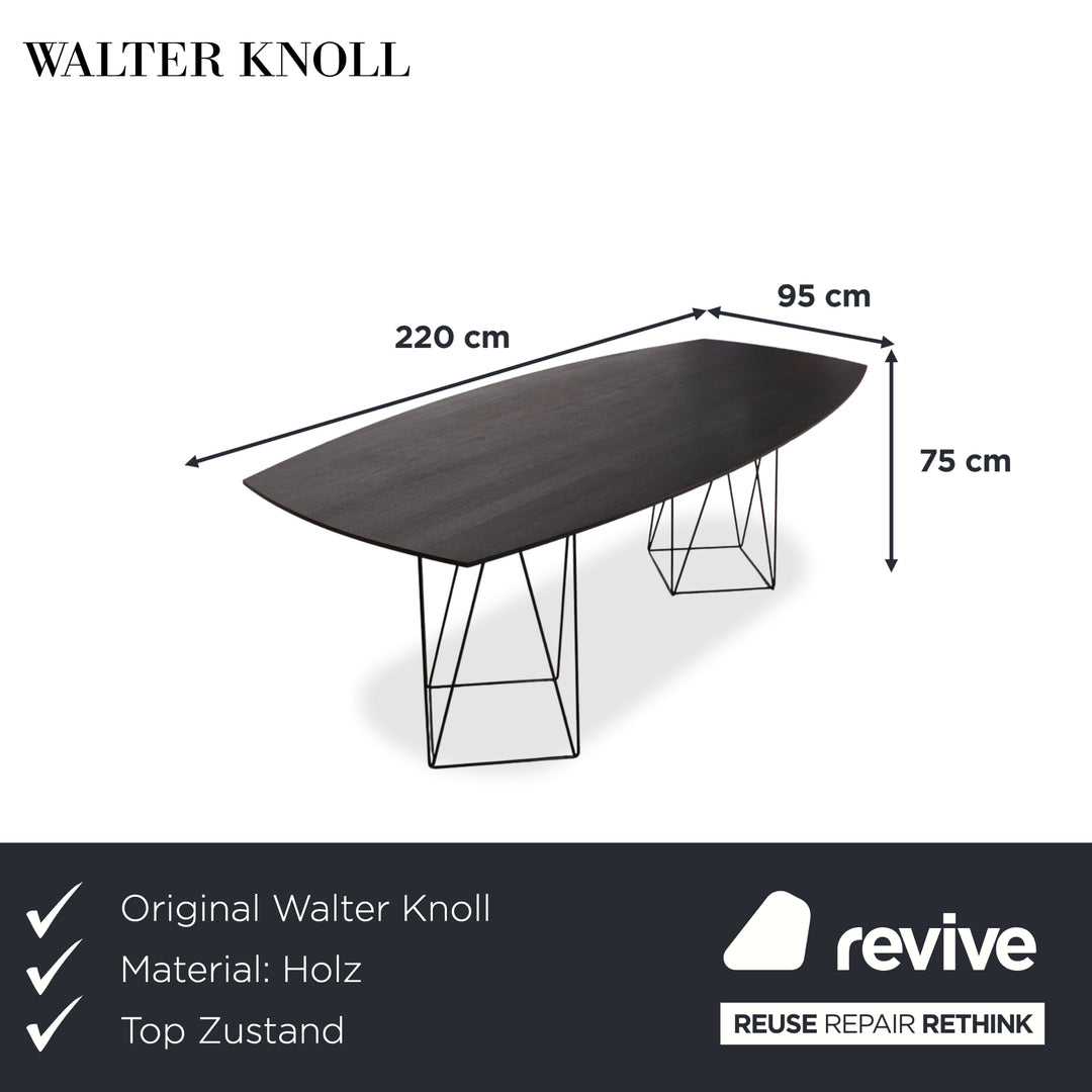 Walter Knoll Joco Wood Dining Table Black 220 x 95 cm