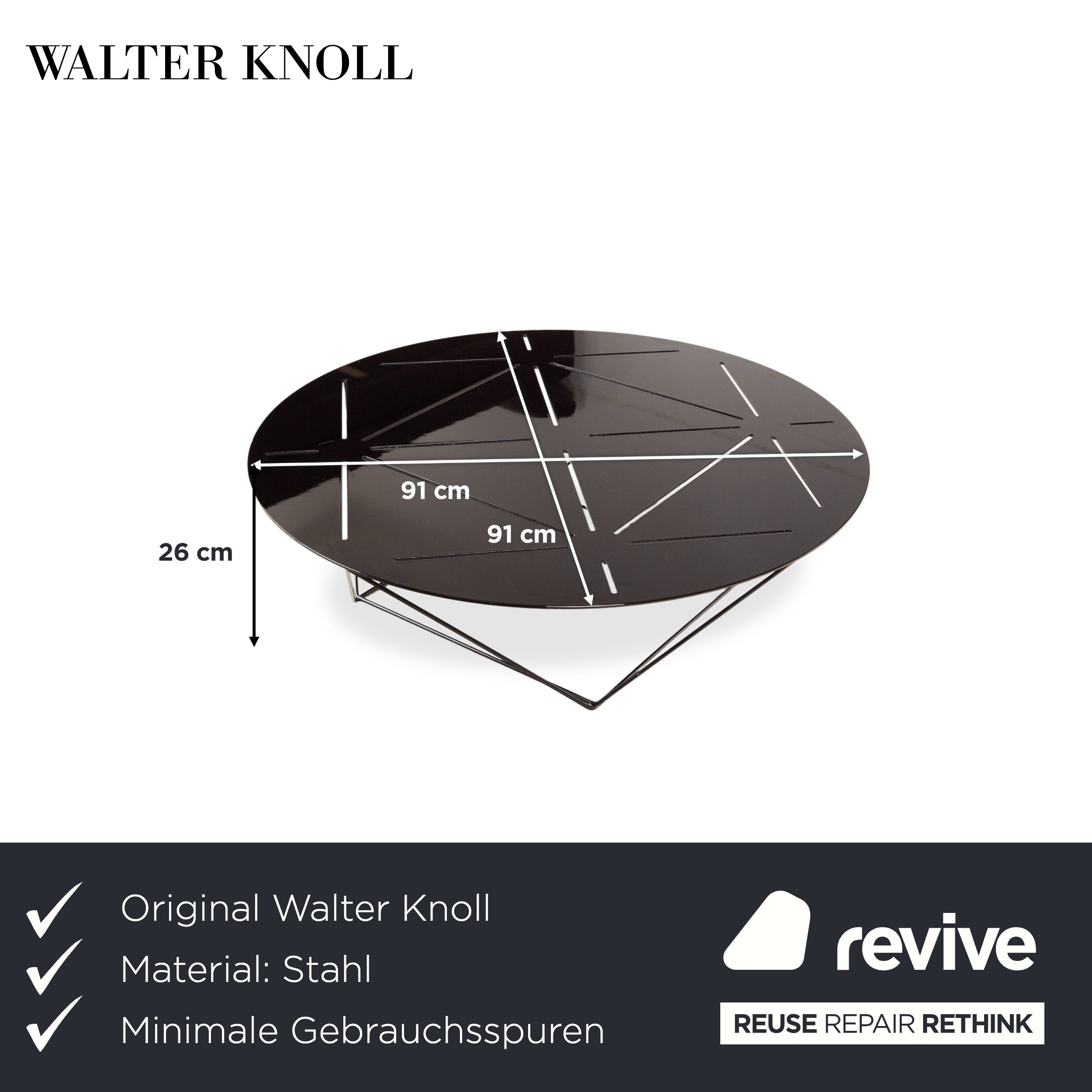 Walter Knoll Joco Table Stål Sofabord Sort Antracit