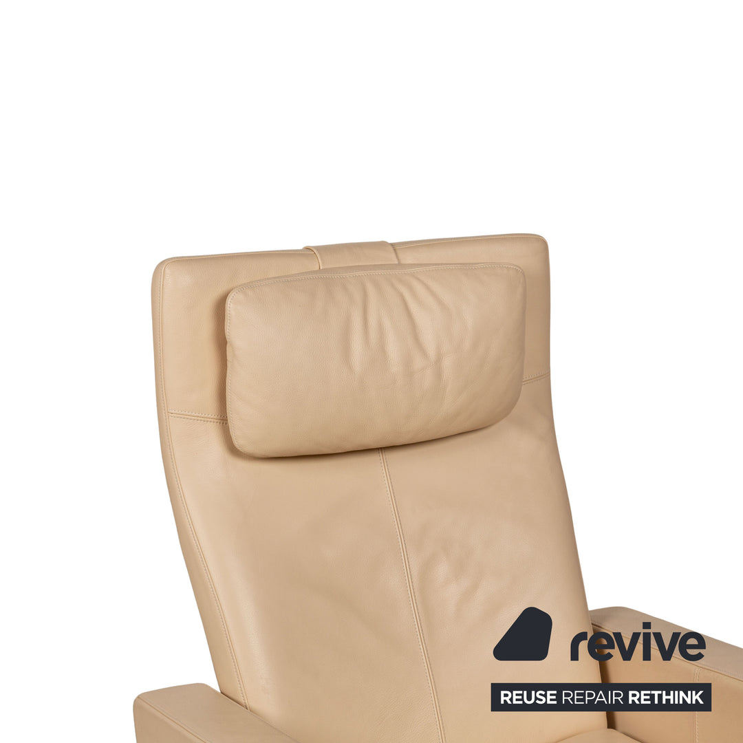 Fauteuil en cuir Walter Knoll beige fonction manuelle