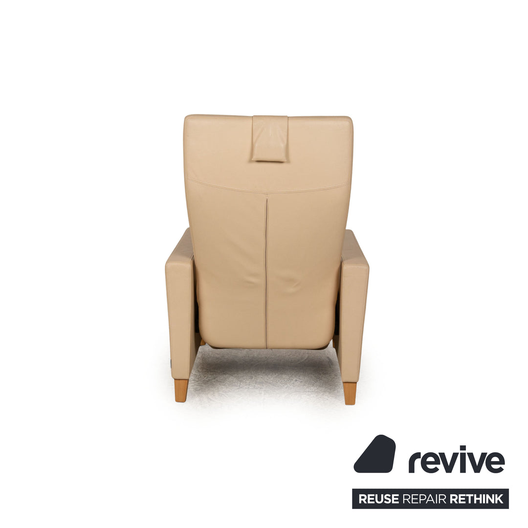 Fauteuil en cuir Walter Knoll beige fonction manuelle