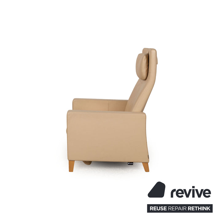 Fauteuil en cuir Walter Knoll beige fonction manuelle