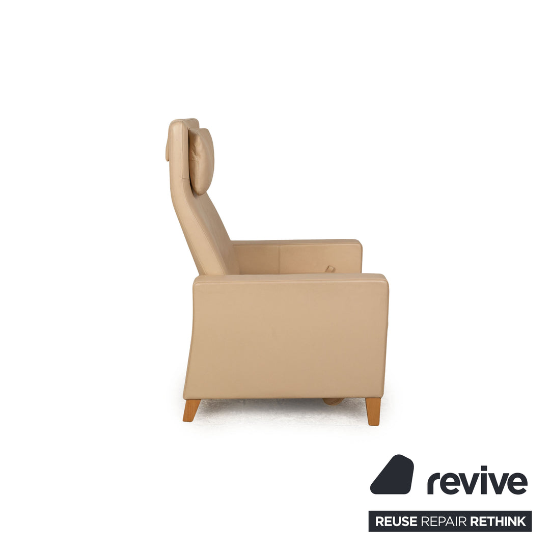 Fauteuil en cuir Walter Knoll beige fonction manuelle