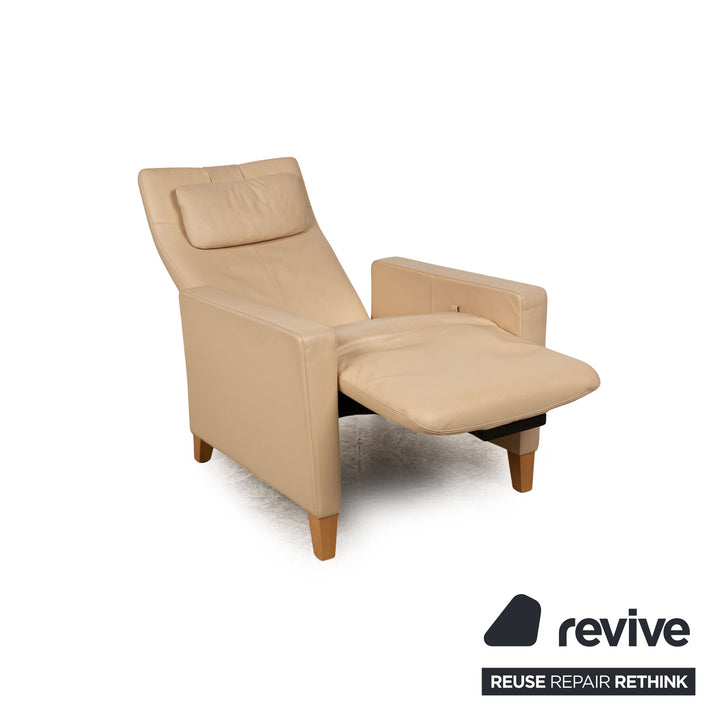 Fauteuil en cuir Walter Knoll beige fonction manuelle