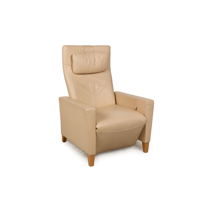 Fauteuil en cuir Walter Knoll beige fonction manuelle