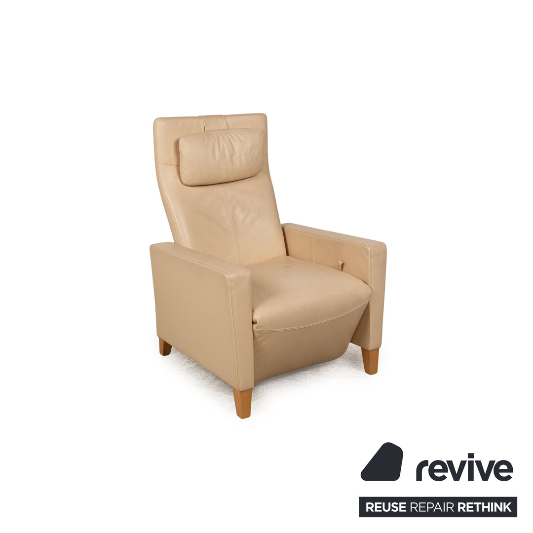 Fauteuil en cuir Walter Knoll beige fonction manuelle