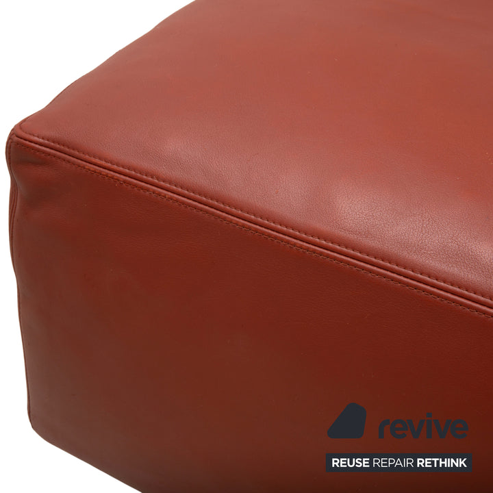 Walter Knoll Living Landscape 755 Canapé d'angle en cuir avec pouf rouge terracotta