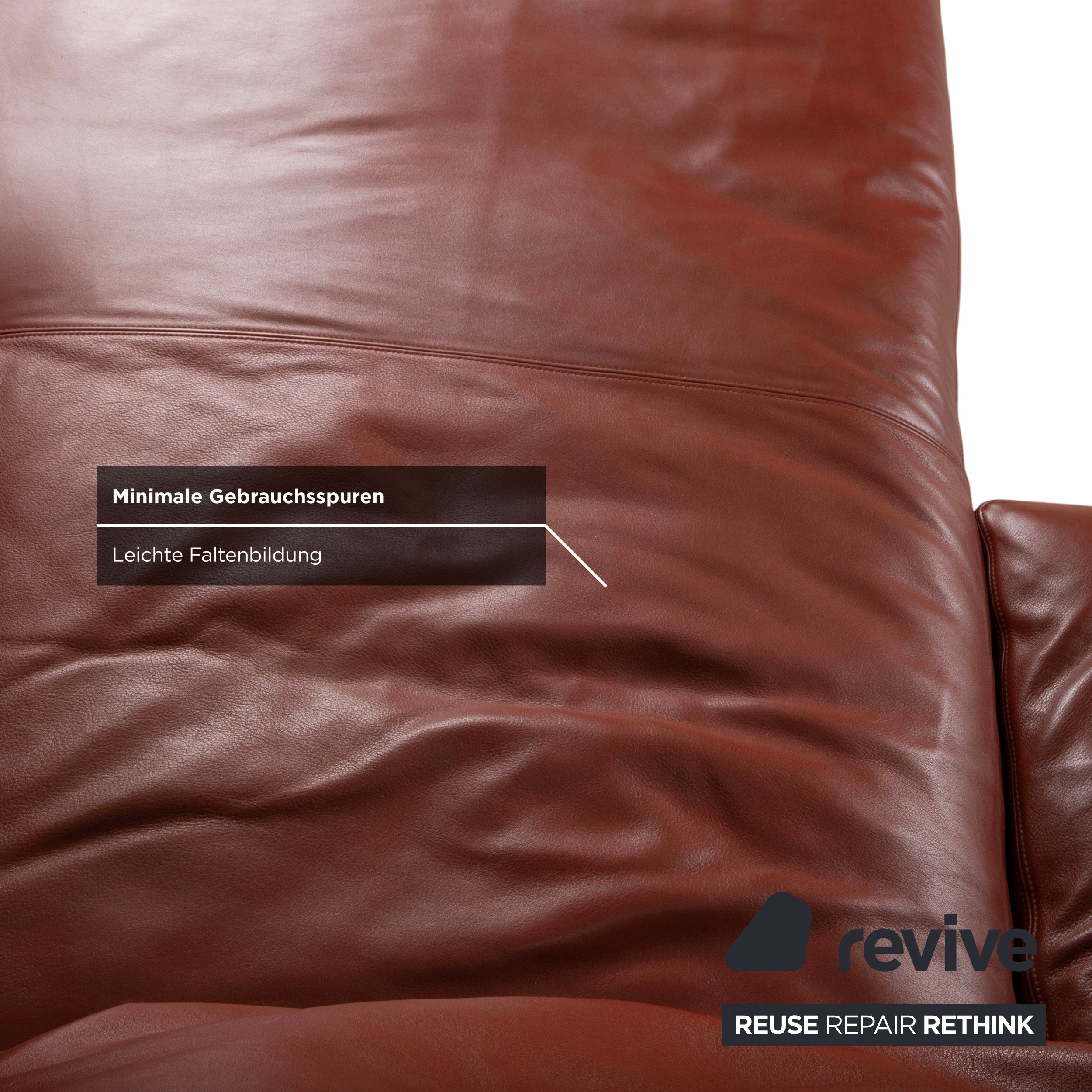 Canapé d'angle Walter Knoll Living Landscape 755 en cuir rouge terracotta