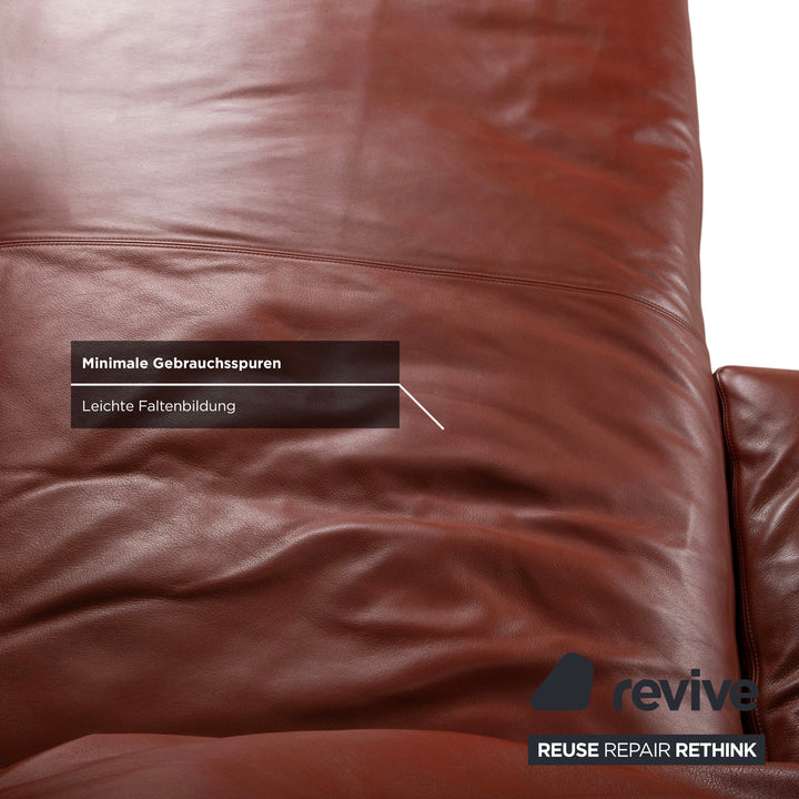 Canapé d'angle Walter Knoll Living Landscape 755 en cuir rouge terracotta