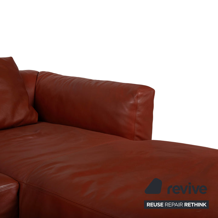 Canapé d'angle Walter Knoll Living Landscape 755 en cuir rouge terracotta