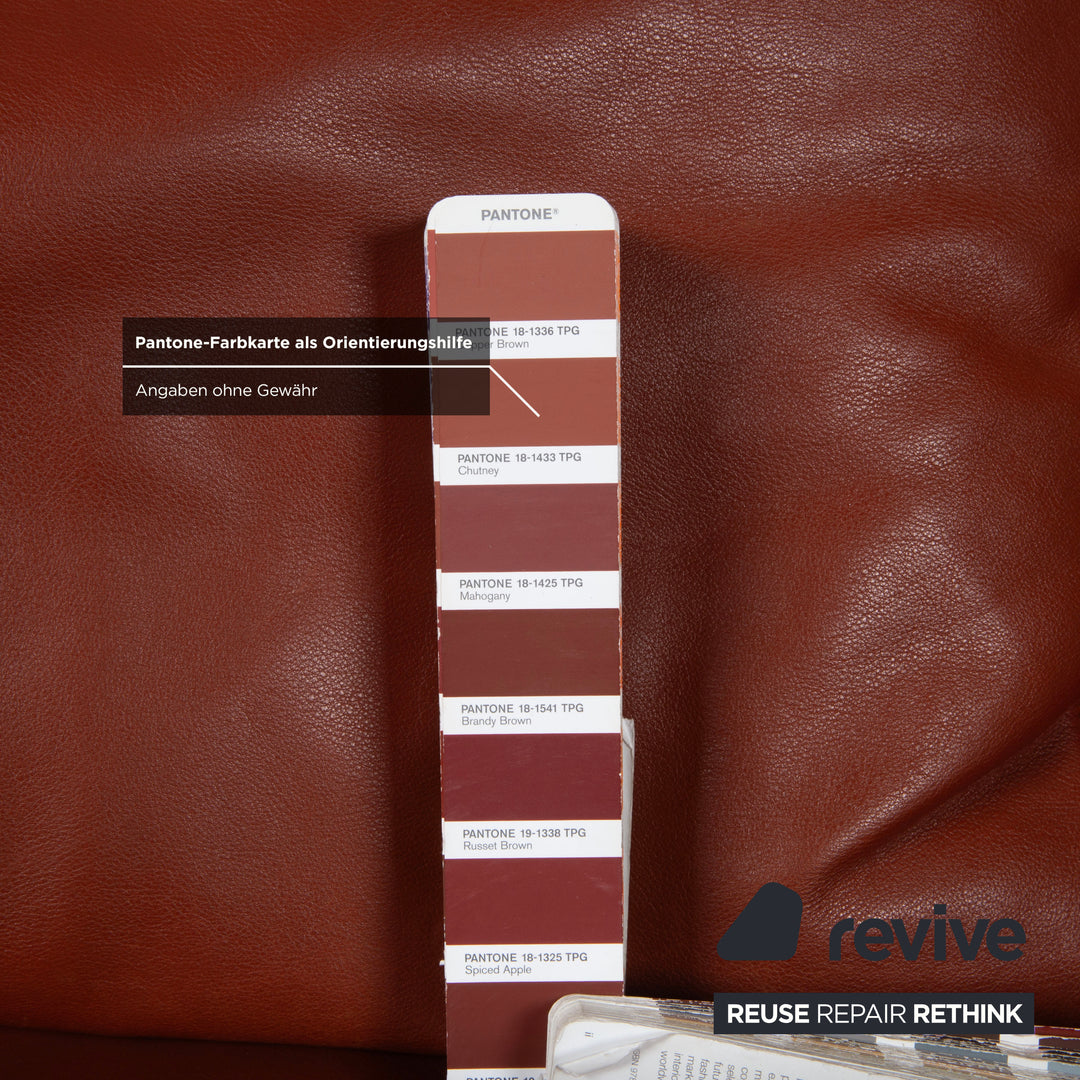 Canapé d'angle Walter Knoll Living Landscape 755 en cuir rouge terracotta