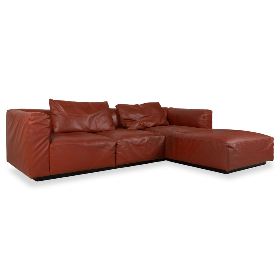 Canapé d'angle Walter Knoll Living Landscape 755 en cuir rouge terracotta