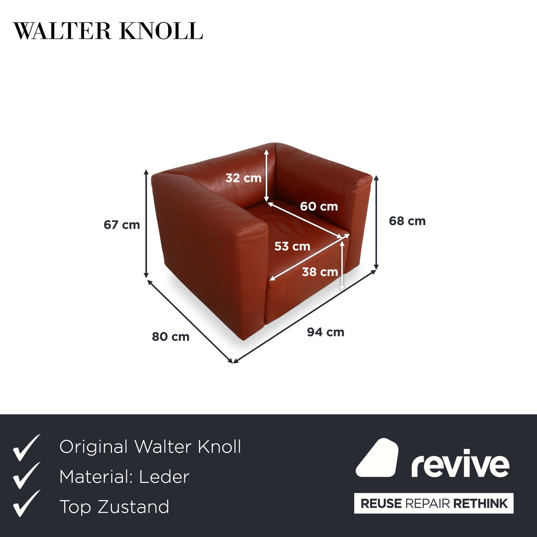 Walter Knoll Living Landscape 755 Leder Sessel Rot Terracotta
