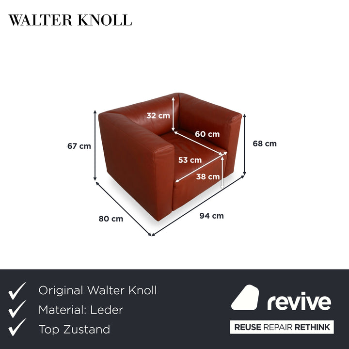Walter Knoll Living Landscape 755 Leder Sessel Rot Terracotta