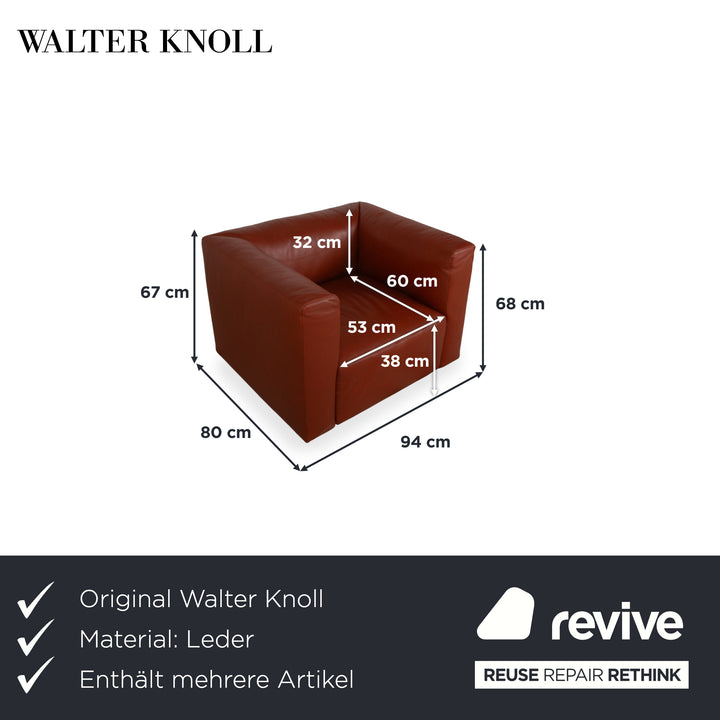 Walter Knoll Living Landscape Garnitur 2x 755 Leder Sessel Rot